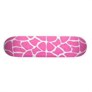 Skateboard Motif d'impression de girafe en rose vif.