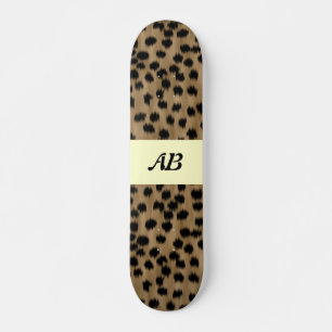 Skateboard Motif d'impression noir et Brown Cheetah.