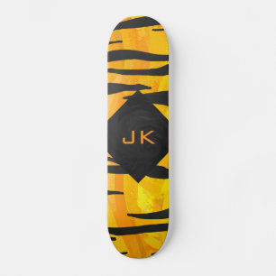 Skateboard Motif d'impression noir et orange
