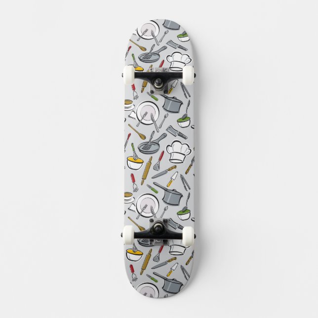 Skateboard Motif d'outils de cuisine (Recto)