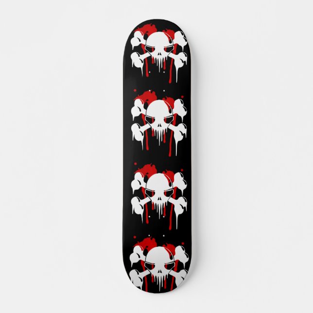 Skateboard Motif Du Crâne Et Des Os (Devant)
