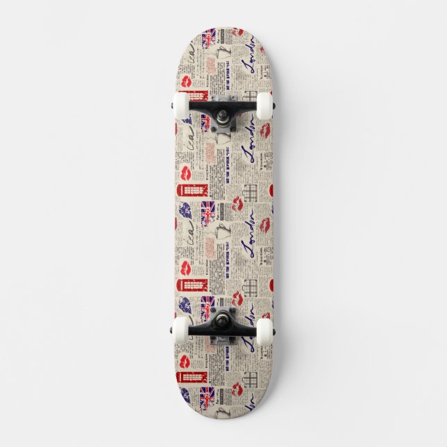 Skateboard Motif du journal londonien (Recto)