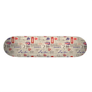 Skateboard Motif du journal londonien