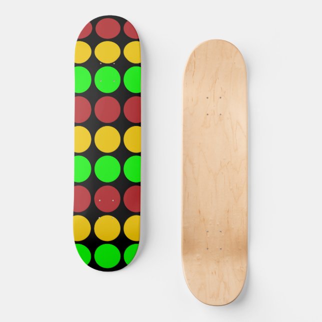 Skateboard Motif du signal d'avertissement du feu de circulat (Recto)