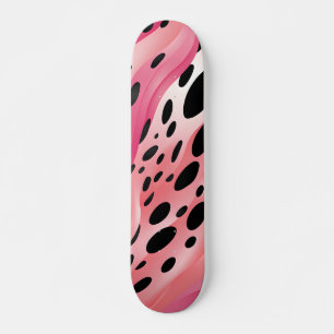 Skateboard Motif Empreinte de léopard rose