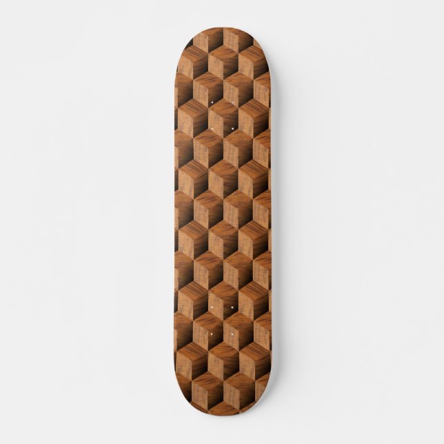 Skateboard Motif en bois - Rétro (Devant)