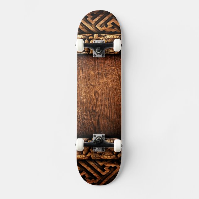 Skateboard Motif en bois sculpté (Recto)
