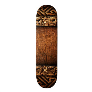 Skateboard Motif en bois sculpté