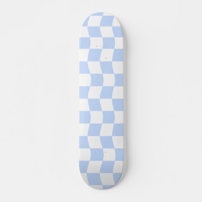 Skateboard Motif en carton blanc bleu pastel (Devant)