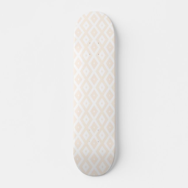 Skateboard Motif en diamant beige et blanc (Devant)