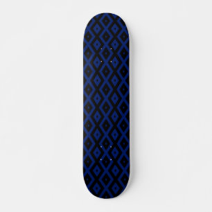 Skateboard Motif en diamant bleu et noir