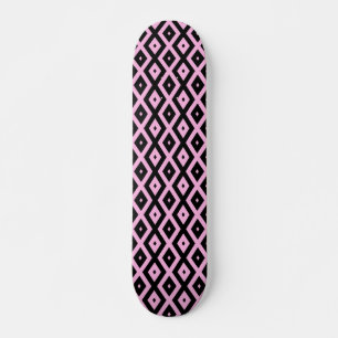 Skateboard Motif en diamant rose pâle et noir