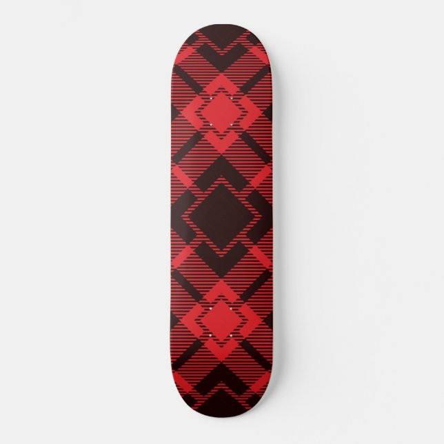Skateboard Motif en diamant rouge Tartan (Recto)