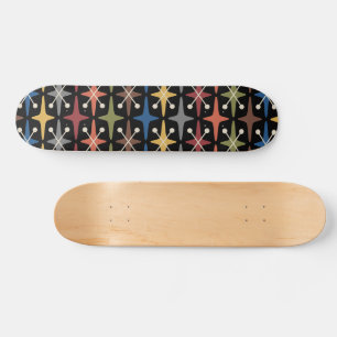 Skateboard Motif en étoile du milieu du siècle moderne
