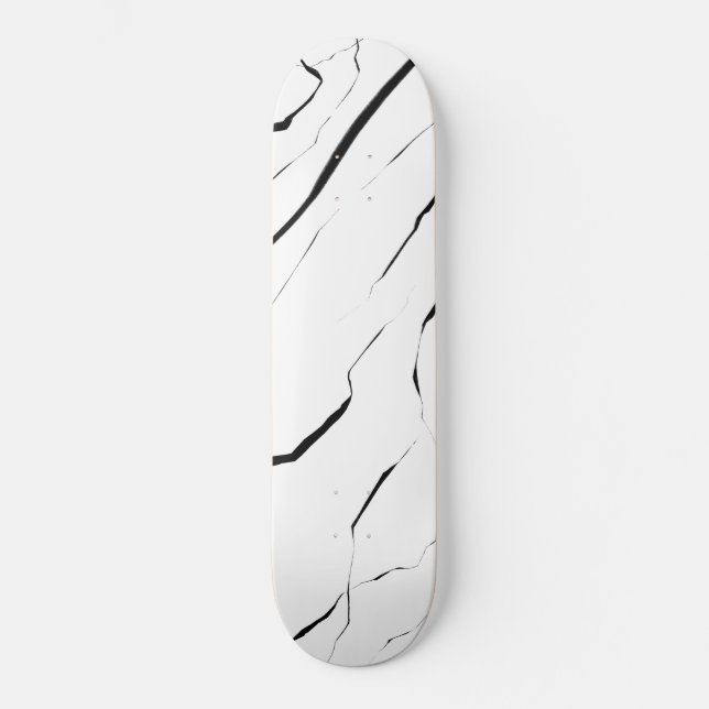 Skateboard Motif en marbre blanc noir moderne (Recto)