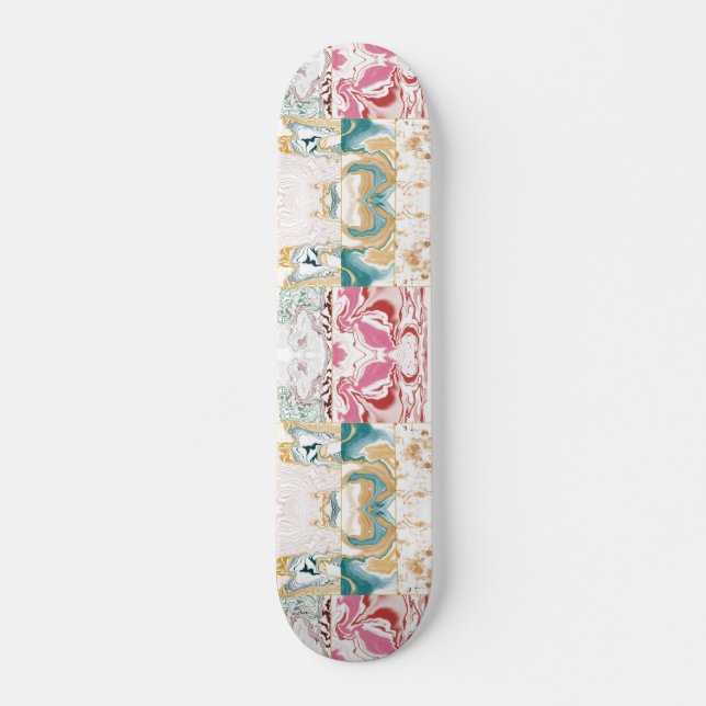Skateboard Motif en marbre coloré (Devant)