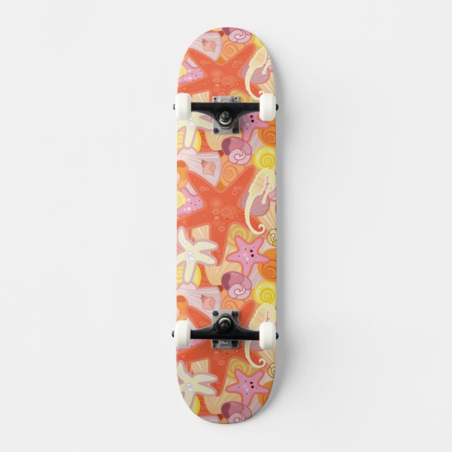 Skateboard Motif en pastel de créature de mer (Recto)