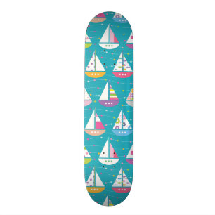 Skateboard Motif en pastel de voilier