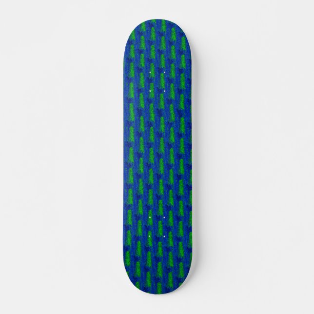 Skateboard Motif en verre brisé bleu vert (Devant)
