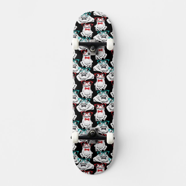 Skateboard Motif en verre de grenouille (Recto)