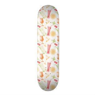 Skateboard Motif esquissé de cocktail