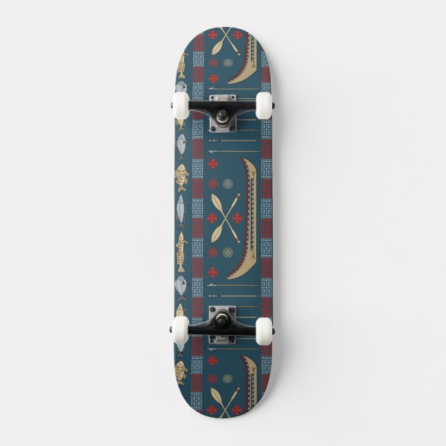 Skateboard Motif ethnique de pêche (Recto)