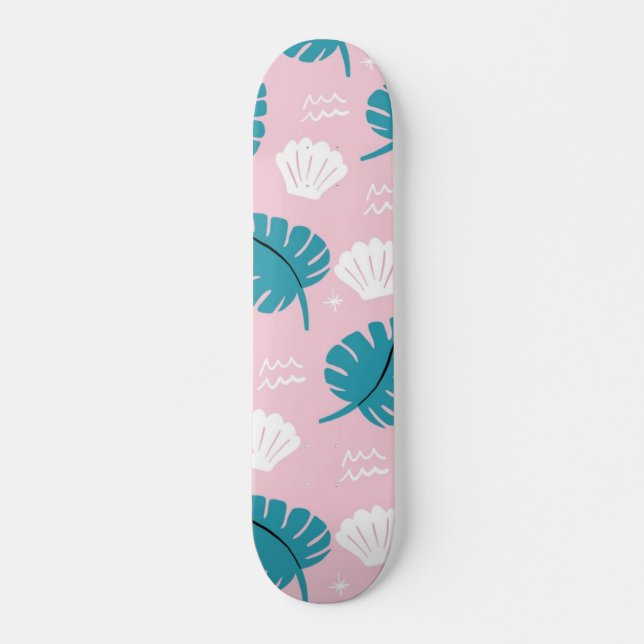 Skateboard motif feuille (Devant)
