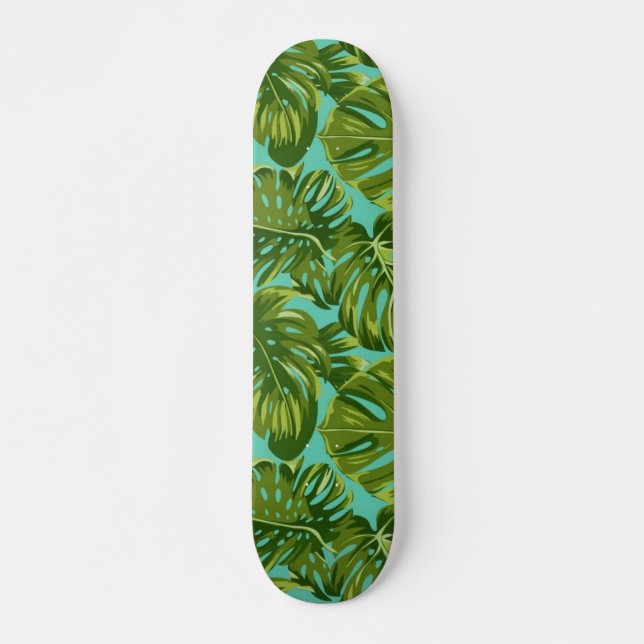 Skateboard motif feuille (Devant)