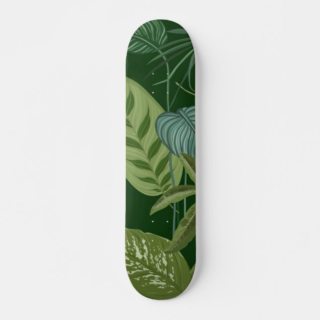 Skateboard motif feuille (Devant)