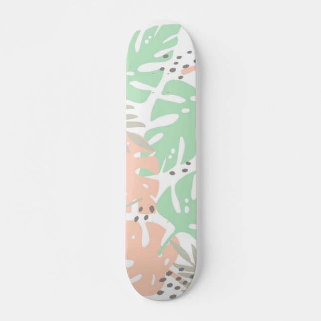 Skateboard motif feuille (Devant)