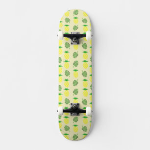 Skateboard Motif Feuille d'ananas et de palmiers tropicaux d'