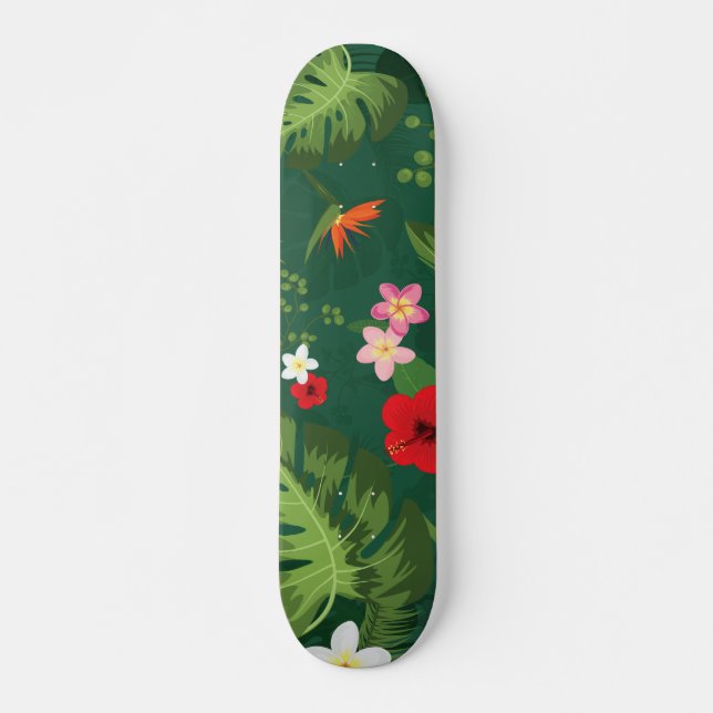 Skateboard Motif Feuille tropical (Devant)