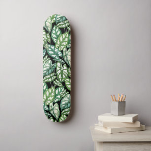 Skateboard Motif Feuille vert tropical