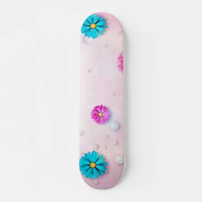 Skateboard Motif Fleurs 7 (Devant)