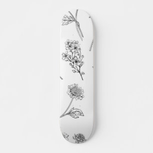 Skateboard Motif floral