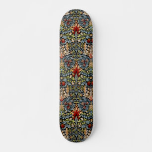 Skateboard Motif floral à tête de serpent de William Morris