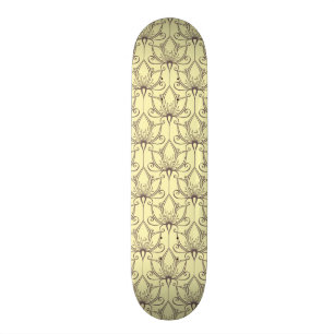 Skateboard Motif floral crème