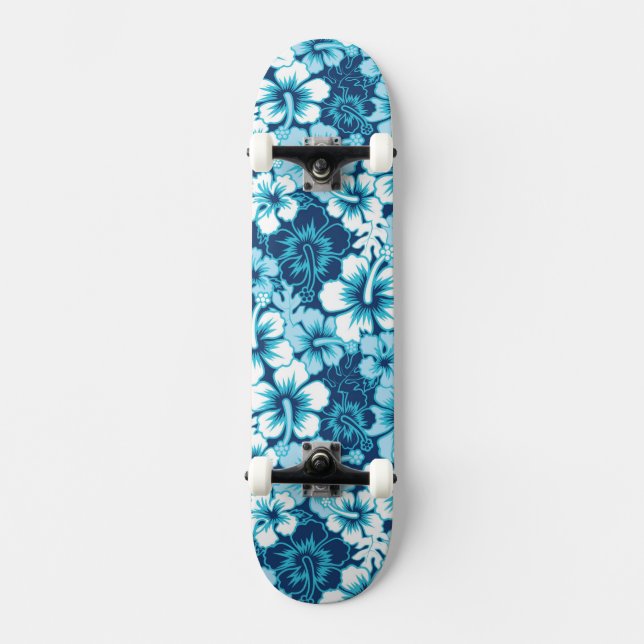 Skateboard Motif floral de ketmie de surf (Recto)