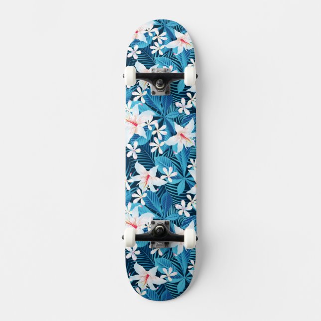 Skateboard Motif floral de ketmie tropicale (Recto)
