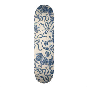 Skateboard Motif floral en ivoire vintage moderne chic de
