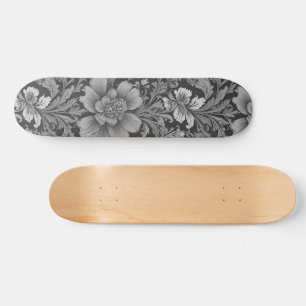 Skateboard Motif floral monochrome vintage