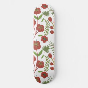 Skateboard Motif floral rouge sans couture sur arrière - plan