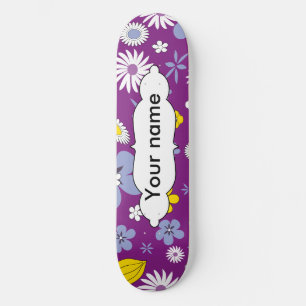 Skateboard Motif floral sans couture