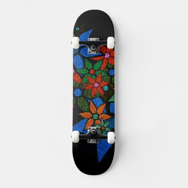 Skateboard Motif floral tendance #6 (Recto)