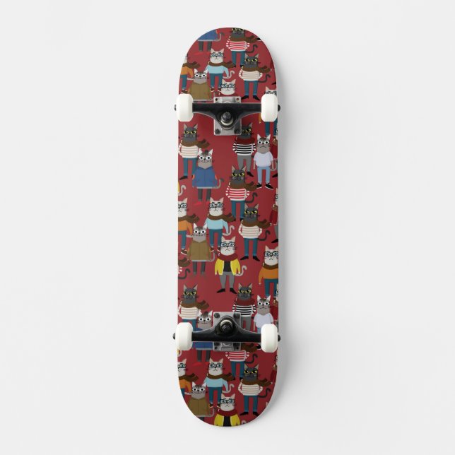 Skateboard Motif frais de chat de hippie (Recto)