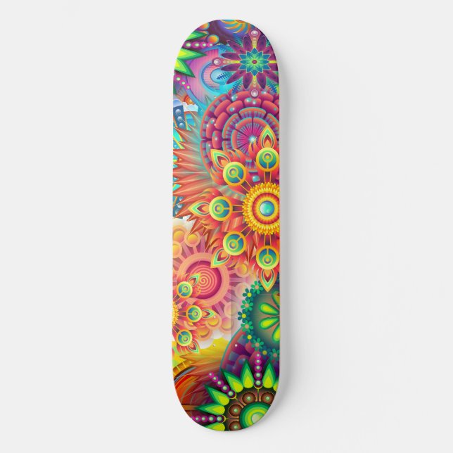 Skateboard Motif funky rétro Abstrait Bohème (Recto)