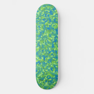 Skateboard Motif géométrique abstrait bleu vert