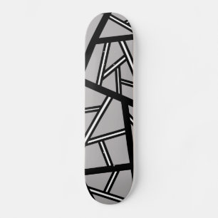 Skateboard motif géométrique Abstrait - gris