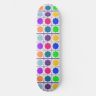 Skateboard Motif géométrique abstrait vif en couleurs audacie