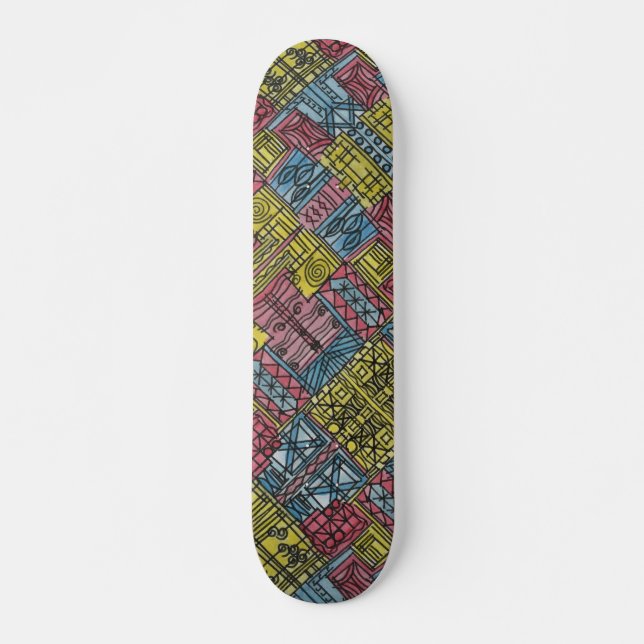 Skateboard Motif géométrique Bauhaus moderne (Devant)